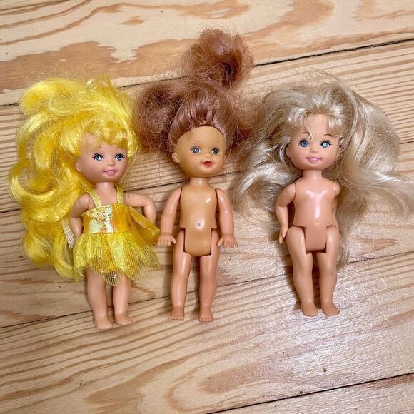 M&C Barbie Toddler 4‎ Dolls Lot of 3 Mini Kelly Girls Blonde Yellow Brown Hair - Picture 4 of 6